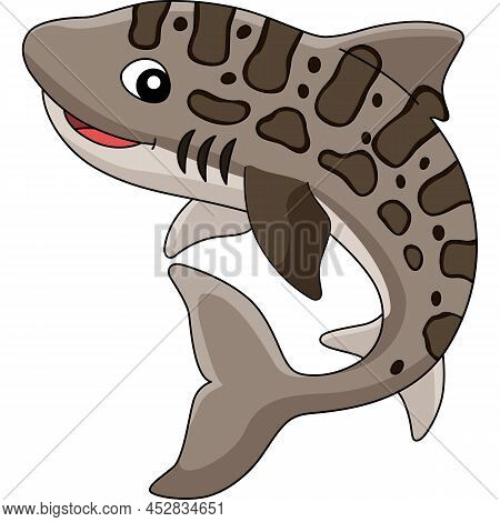 This Cartoon Illustration Shows A Leopard Shark Illustration.