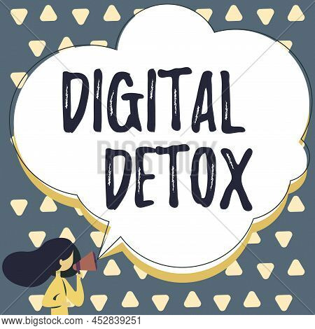 Sign Displaying Digital Detox. Business Concept Free Of Electronic Devices Disconnect To Reconnect U