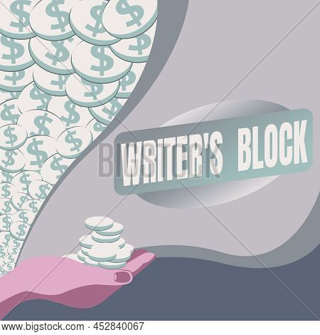 Text Caption Presenting Writer S Block. Business Showcase Condition Of Being Unable To Think Of What