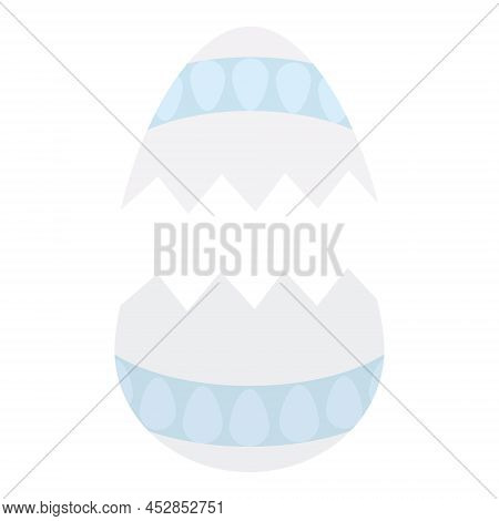 Two Halves Of An Easter Egg. Cracked Eggshell. The Origin Of Life. Color Vector Illustration. Two Sh