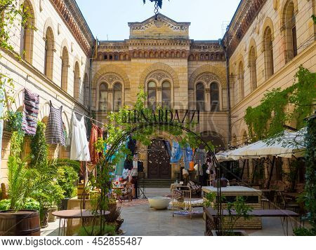 Odesa, Ukraine - July, 2021: The Entrance Of The Bernardazzi Restaurant With Specific Decorations In