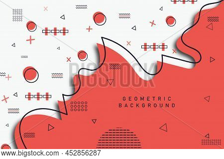 Abstract Red Geometric Background Of Gradient. Geometric Background Vector. Geometric Background Ima