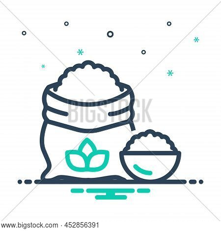Mix Icon For Flour Meal Farina Wheat Grain Bread Cereal Bag Nutrition