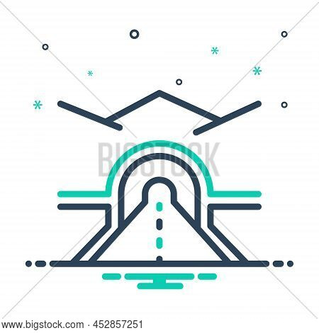 Mix Icon For Tunnel Avenue Entrance Street Subterranean Road Transport Below-ground Subway