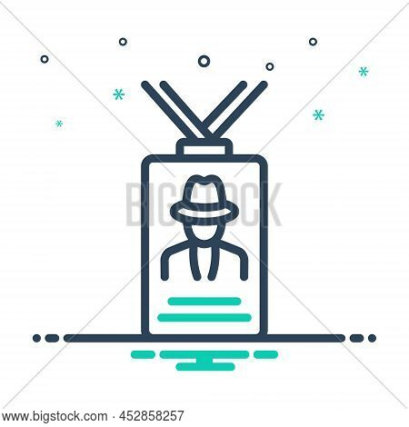 Mix Icon For Visitor Comer Visitant Tourist Traveler Lanyard Identity Outsider