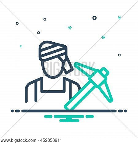 Mix Icon For Farmer Agriculturalist Grain-grower Peasant Husbandman Agriculturist Grower Farming