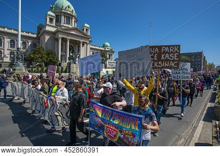 April 13, 2022, Belgrade Serbia, Protests To The Transition To Electronic Fiscalization And The New 