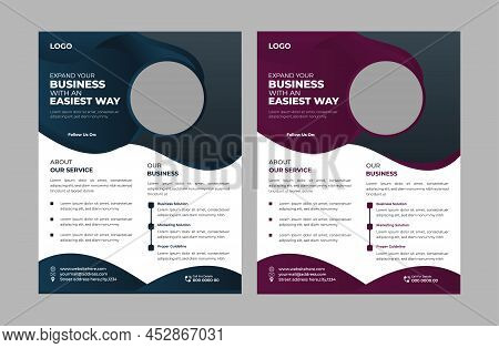 Modern Gradiant Color A4 Size Flyer Or Brochure Design Template For Business Corporate Marketing Lea