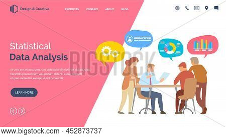 Statistical Data Analysis Concept. People Analyzing Growth Charts. Business Data Analysis. Increase 