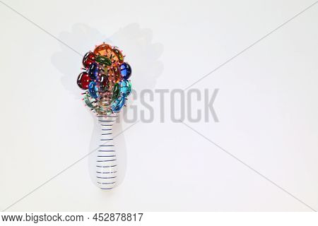 Artistic Brush And Gem Flower - Modern Art