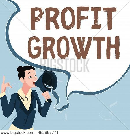 Conceptual Caption Profit Growth. Business Overview Objectives Interrelation Of Overall Sales Market