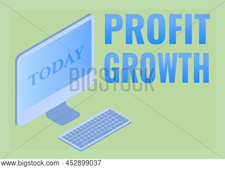 Sign Displaying Profit Growth. Word Written On Objectives Interrelation Of Overall Sales Market Shar