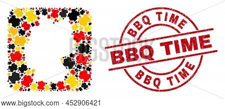 Germany Map Mosaic In Germany Flag Official Colors - Red, Yellow, Black, And Rubber Bbq Time Red Rou