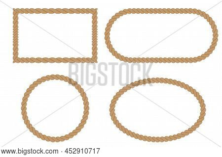 Vintage Rope Frames, Great Design For Any Purposes. Vector Seamless Background. Vector Illustration.