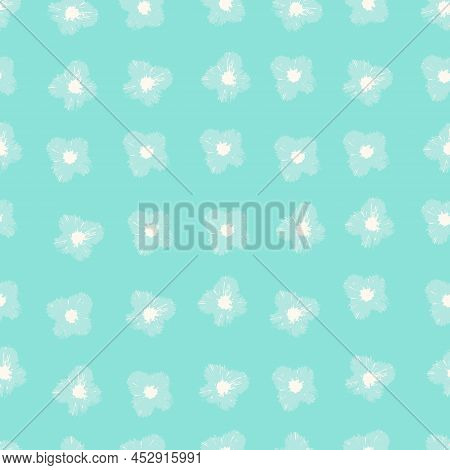 Seamless Pattern With Hand Drawn Viola Flowerheads For Surface Design And Other Design Projects