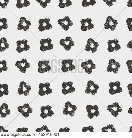 Seamless Pattern With Hand Drawn Viola Flowerheads For Surface Design And Other Design Projects
