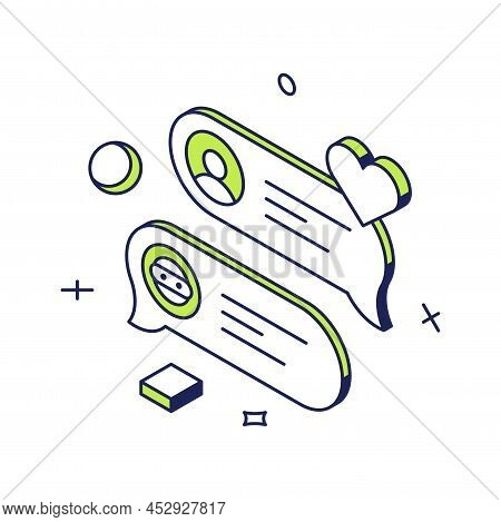 Customers Society Comment Chatting Service Feedback Satisfaction Evaluation Rating 3d Icon Isometric