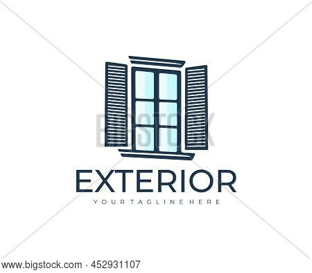 Exterior, Construction And Building, Old Vintage Window, Logo Design. House, Home, Build And Constru
