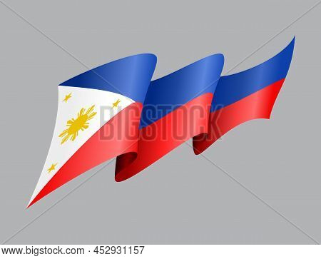Philippines Flag Wavy Abstract Background. Vector Illustration.