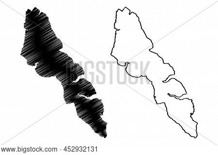 Streymoy Island (faroes, Faeroes, Faroe Islands, Kingdom Of Denmark) Map Vector Illustration, Scribb