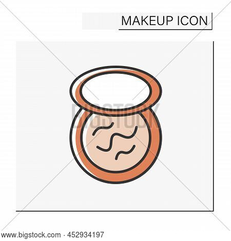 Blush Color Icon. Cosmetic Product. Organic Blush For Making Cheeks Pink. Makeup Concept. Isolated V