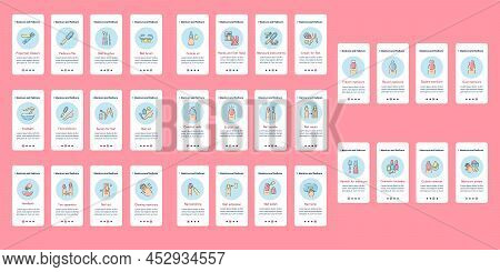 Cosmetology Onboarding Mobile App. Spa Procedures. Manicure And Pedicure Steps Menu. Set Of Ui, Ux, 