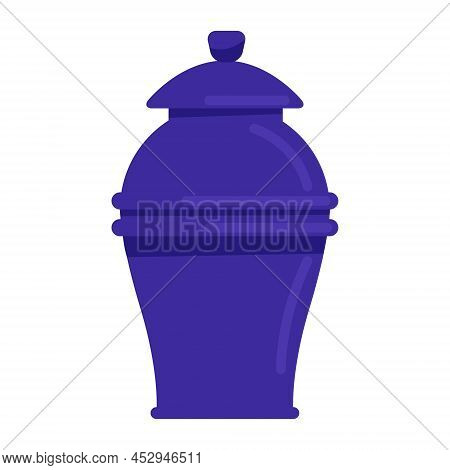 Funerary Urn Semi Flat Color Vector Object. Columbarium Niche. Cremation Service. Burial Container. 