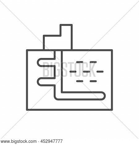 Mining Shaft Line Outline Icon Isolated On White