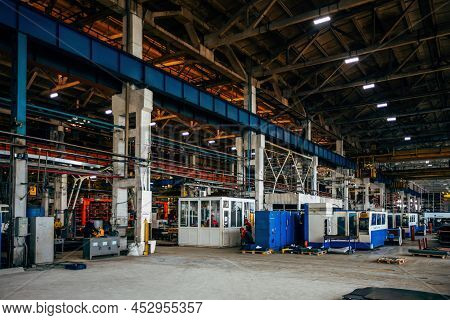 Metalworking Factory Production Line. Interior Of The Worksop.