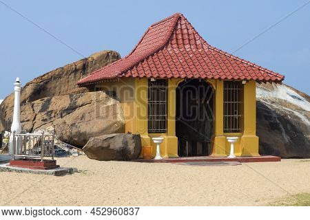 Entrance To The Ancient Underground Hindu Temple Of Modara Devalaya On A Sunny Day. Ambalangoda, Sri