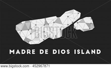 Madre De Dios Island - Communication Network Map Of Island. Madre De Dios Island Trendy Geometric De