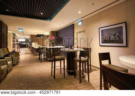 SINGAPORE - CIRCA JANUARY, 2020: interior shot of Dnata Lounge in Singapore Changi Airport.