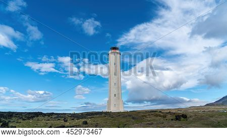 Malarrif Lighthouse On The Snaefelssnes Peninsula, Iceland.