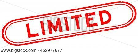 Grunge Red Limited Word Rubber Seal Stamp On White Background