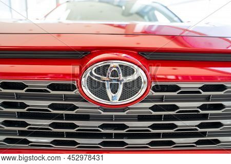 The Toyota Logo On The Car Toyota Rav4