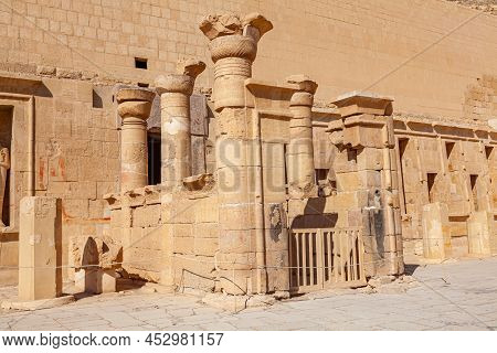 View Of Ptolemaic Portico Of The Festival Courtyard At Mortuary Temple Of Hatshepsut In Valley Of Th