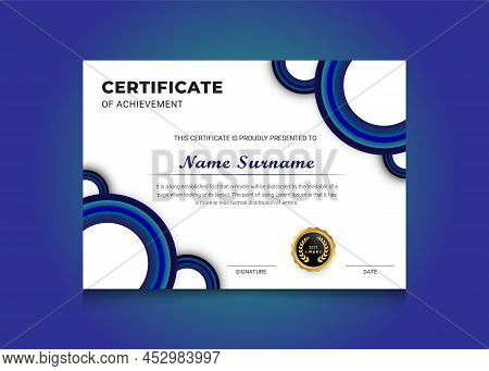 Certificate Template. Abstract Modern Trendy Design Of Gift Certificate Appreciation Certificate.