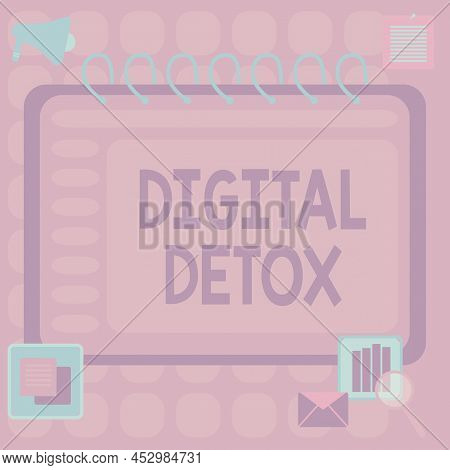 Conceptual Caption Digital Detox. Business Approach Free Of Electronic Devices Disconnect To Reconne