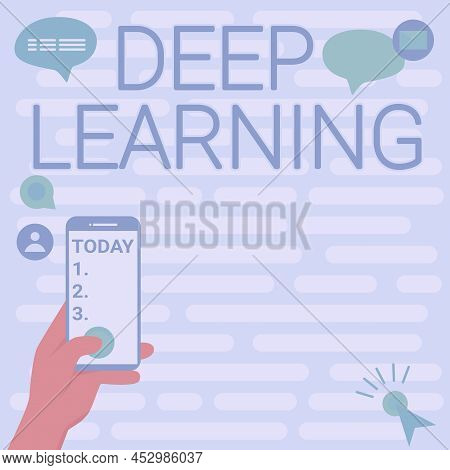 Writing Displaying Text Deep Learning. Business Concept Hierarchical Abstractions Artificial Intelli