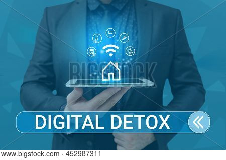 Handwriting Text Digital Detox. Concept Meaning Free Of Electronic Devices Disconnect To Reconnect U