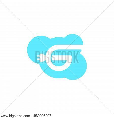 Letter G Online Cloud Data Electric Plug Symbol Logo Vector