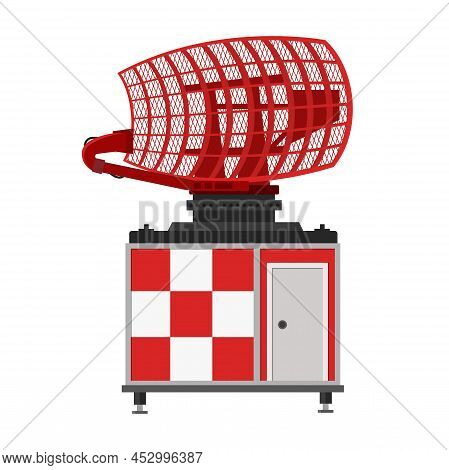 Radar Station In Trendy Flat Design Isolated Vector On White Background, Communication Equipment Tec