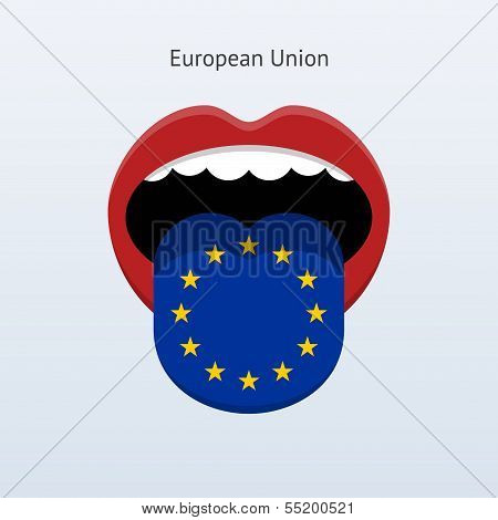 European Union language. Abstract human tongue.