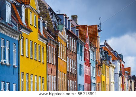 Nyhavn buildings in Copenhagen, Denmark.