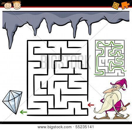 Cartoon Maze Or Labyrinth Game