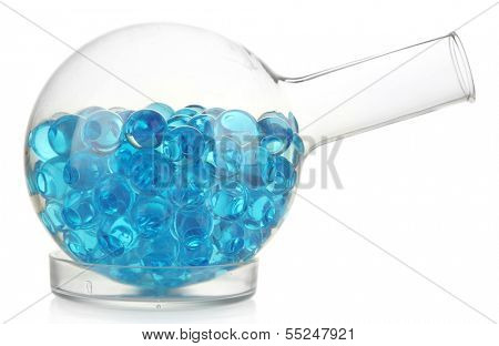 Flask with hydrogel isolated on white