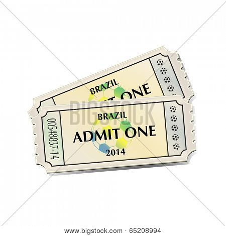  A pair of tickets for Brazil 2014 football. EPS10 vector format. 