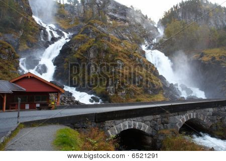 Lotefossen vodopád, Norsko
