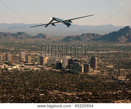 Surveiilance Drone Over American City