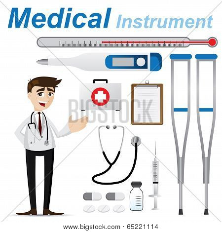Cartoon Doctor With Medical Instrument